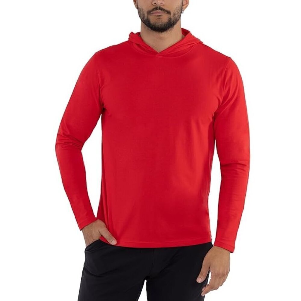 NWT X Ray Men's Crewneck & Hooded Long Sleeve Slim Fit T-Shirt - XL Racer Red